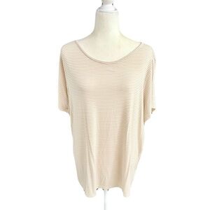 Old Navy 2X Tan & White Striped Luxe T-Shirt